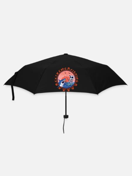 Hai Angeln Extrem - Regenschirm (klein) - Schwarz