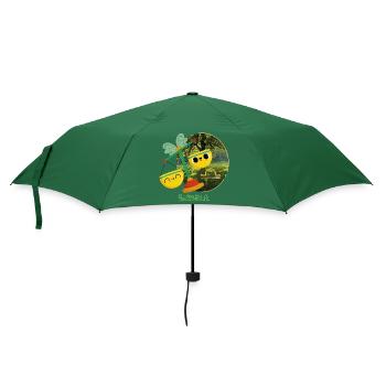 Kawaii Libra Zodiac Sign Illustration - Umbrella (small) - bottlegreen - Front