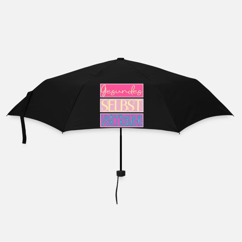 Gesundes Selbstvertrauen - SELBSTBEWUSSTSEIN - Regenschirm (klein) - Schwarz