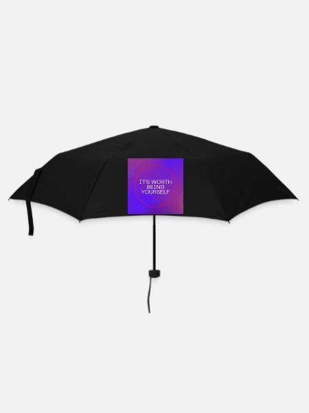 It's worth being yourself - Umbrella (small) - black