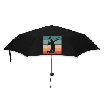 Badminton Player Jump Smash - Regenschirm (klein) - Schwarz - Vorne