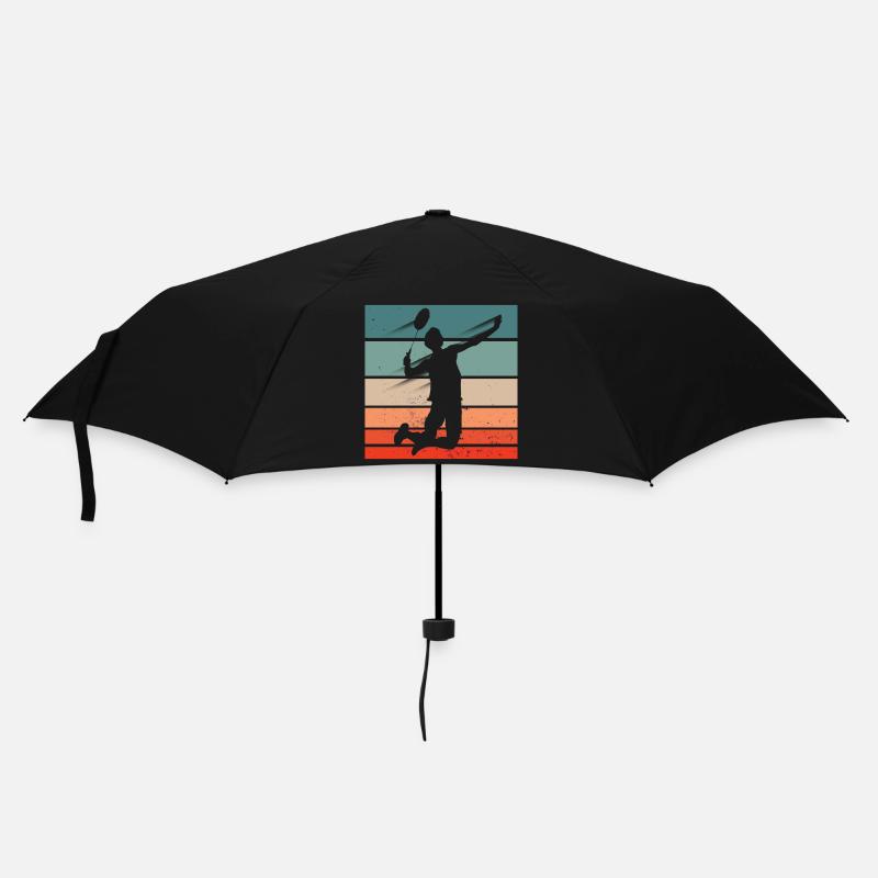 Badminton Player Jump Smash - Regenschirm (klein) - Schwarz