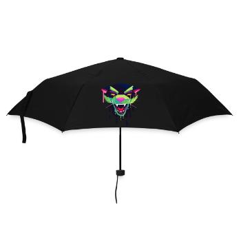 Ein Schönes und Gruseliges Panther Design - Regenschirm (klein) - Schwarz - Vorne