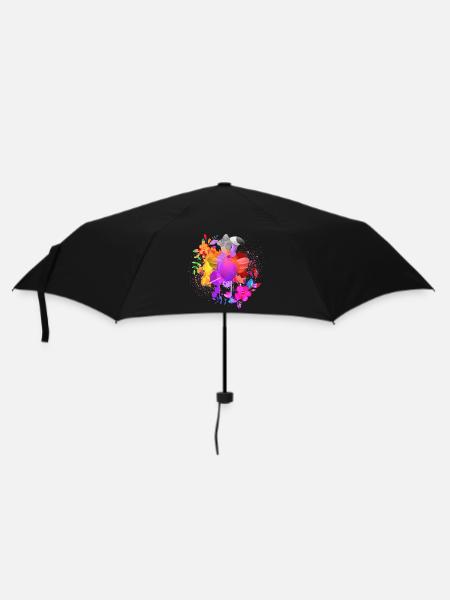 Flower Dance Flamingo Splash of Colors Art - Umbrella (small) - black