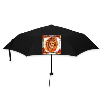 Der Rote Löwe - Regenschirm (klein) - Schwarz - Vorne