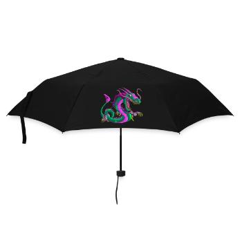 Metalldrache Mechdragon Drache aus Metall - Regenschirm (klein) - Schwarz - Vorne