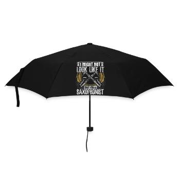 Saxophon Instrument Konzert Geschenk - Regenschirm (klein) - Schwarz - Vorne