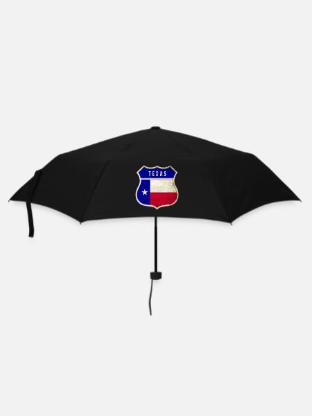 Texas Wappen Flaggen Design - Regenschirm (klein) - Schwarz
