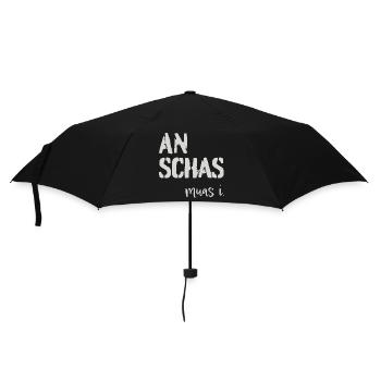 An Schas muas i! Dialekt, Mundart - Regenschirm (klein) - Schwarz - Vorne