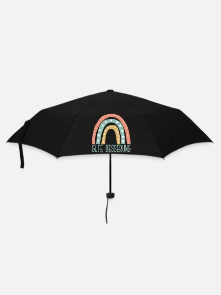 Gute Besserung - Krankenhaus Aufenthalt REGENBOGEN - Regenschirm (klein) - Schwarz