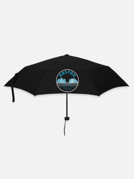 Boston Skyline Abzeichen Liberty - Regenschirm (klein) - Schwarz