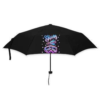 Skiing makes me feel free - 1 - Umbrella (small) - black - Front