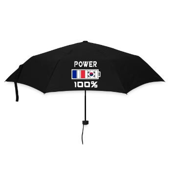 La Corée du Sud et France Power 100 % - Parapluie standard - noir - Devant