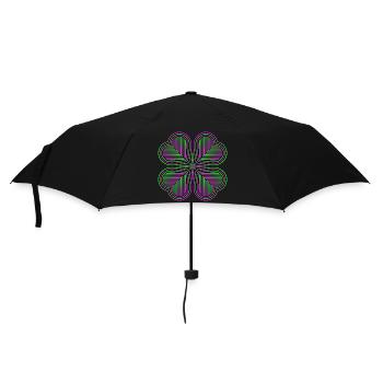 Four-leaf clover of hearts - 2 - Umbrella (small) - black - Front