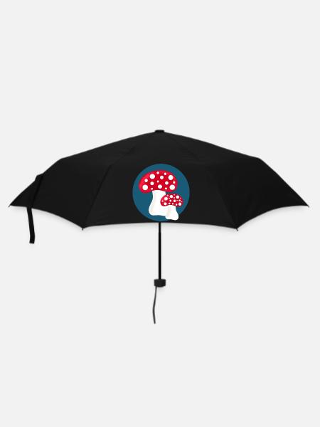Fliegenpilz Geschenk Pilzsammer Mushroom Hunter - Regenschirm (klein) - Schwarz