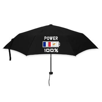 Zypern und Frankreich Power 100% - Regenschirm (klein) - Schwarz - Vorne