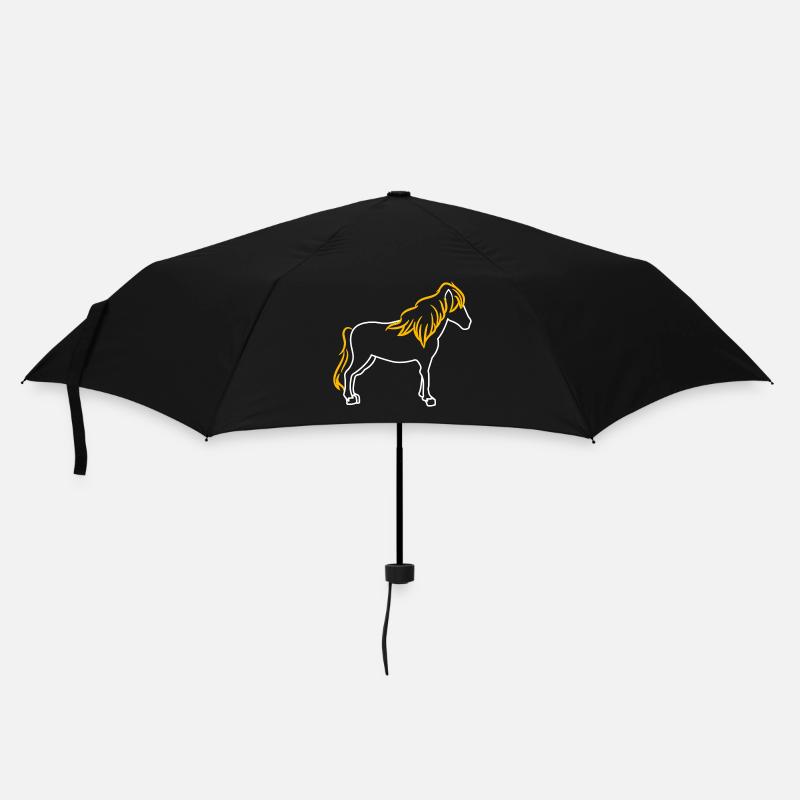 Pferde Isländer Hengst Araber Islandpferde - Regenschirm (klein) - Schwarz