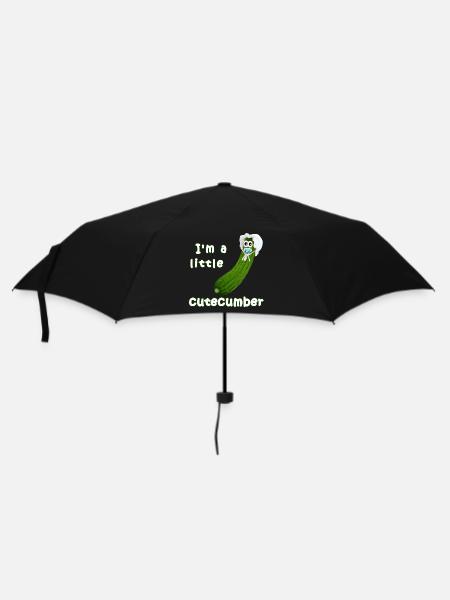 Kleine "Cutecumber" - Niedliches Babygürkchen - Regenschirm (klein) - Schwarz