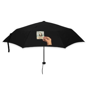 Hand mit Foto einer Möwe - Regenschirm (klein) - Schwarz - Vorne