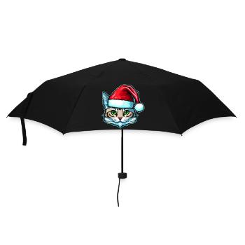 Lovely Winter kitten digital illustration for all - Umbrella (small) - black - Front