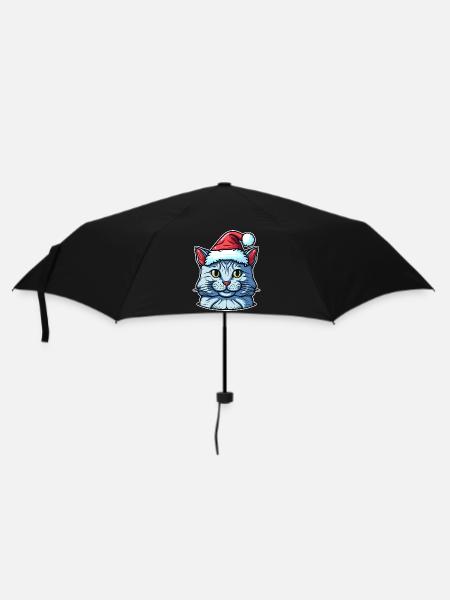 Beau dessin de chaton de Noël, l’Avent idéal - Parapluie standard - noir