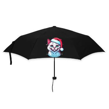 Gorgeous Winter cat digital illustration for all - Umbrella (small) - black - Front