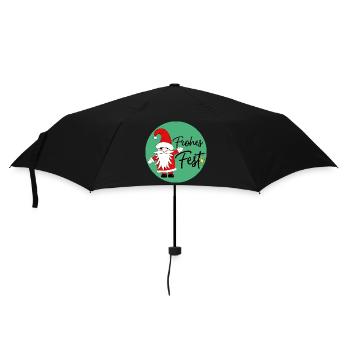 Frohes Fest - Regenschirm (klein) - Schwarz - Vorne
