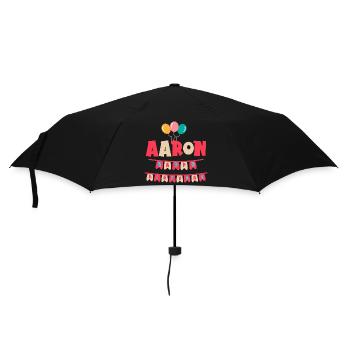 Aaron t-shirt birthday happy birthday - Umbrella (small) - black - Front