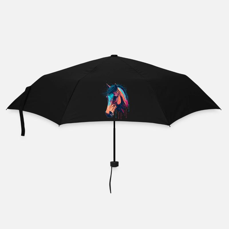 Dessin de tête de cheval - Parapluie standard - noir