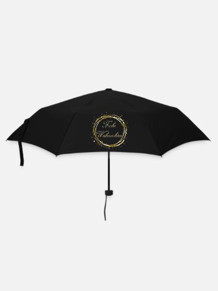 Frohe Weihnachten - Regenschirm (klein) - Schwarz