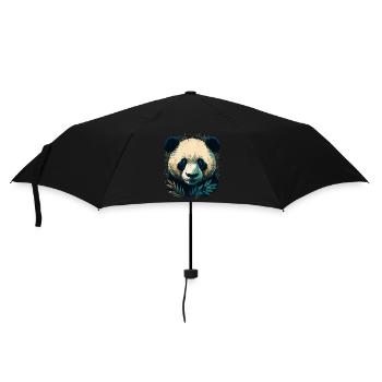 Panda with Bamboo Leaths - Umbrella (small) - black - Front