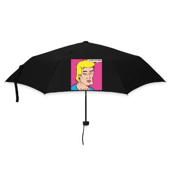 Pop-Art Selbstlob im Comicstil - Regenschirm (klein) - Schwarz - Vorne