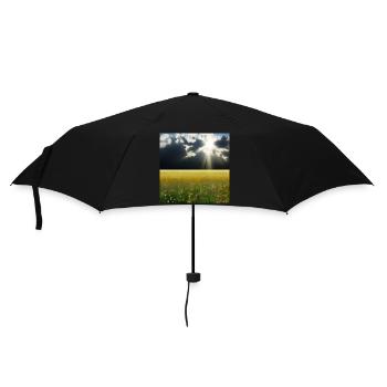 Prairie ensoleillée avec des nuages duveteux - Parapluie standard - noir - Devant