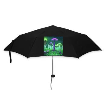 Forest of magic mushrooms - Umbrella (small) - black - Front