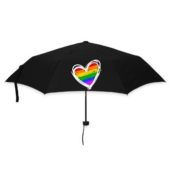 Lgbt Love Heart Equality Rainbow - Umbrella (small) - black - Front