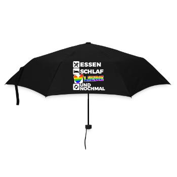 Liebe Lgbt Herz Menschenrechte Spruch Regenbogen - Regenschirm (klein) - Schwarz - Vorne