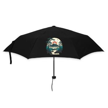 Japanische Meditation - Regenschirm (klein) - Schwarz - Vorne