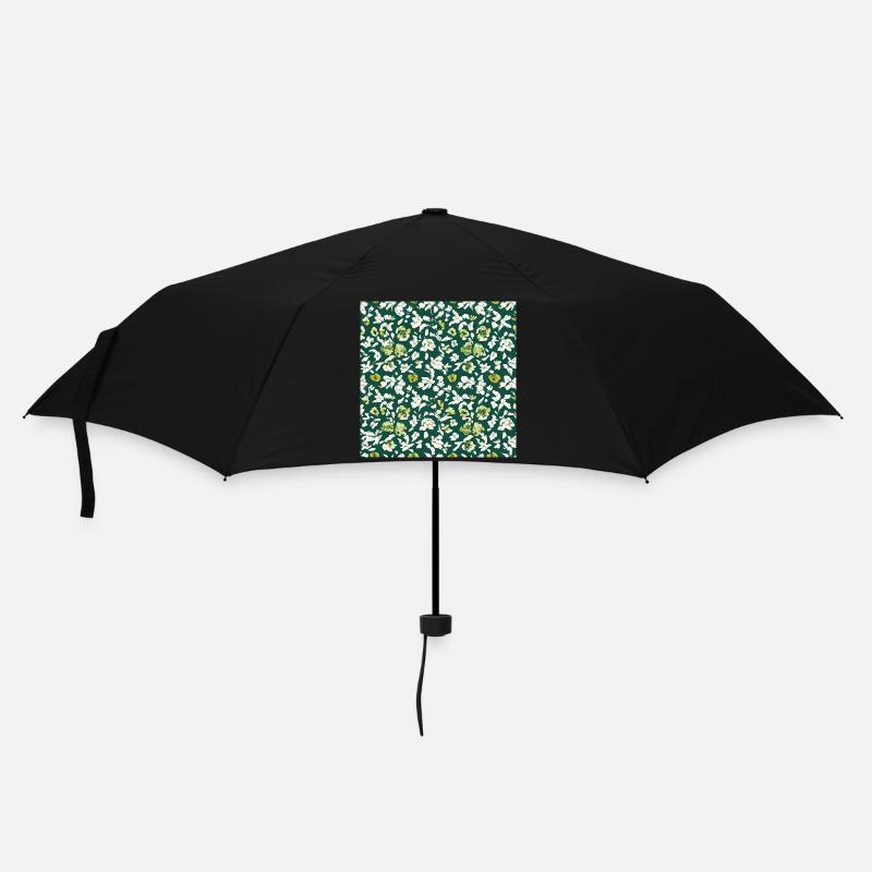 Blumenmuster - Regenschirm (klein) - Schwarz