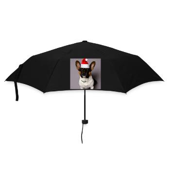 Weihnachten kleiner Hund - Regenschirm (klein) - Schwarz - Vorne