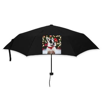 Hunde Weihnachten - Regenschirm (klein) - Schwarz - Vorne