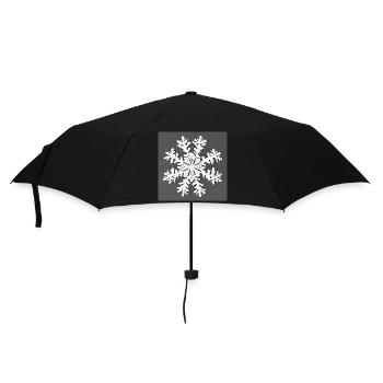 Einfache Schneeflocke - Regenschirm (klein) - Schwarz - Vorne