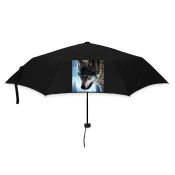Wolf portrait - Umbrella (small) - black - Front