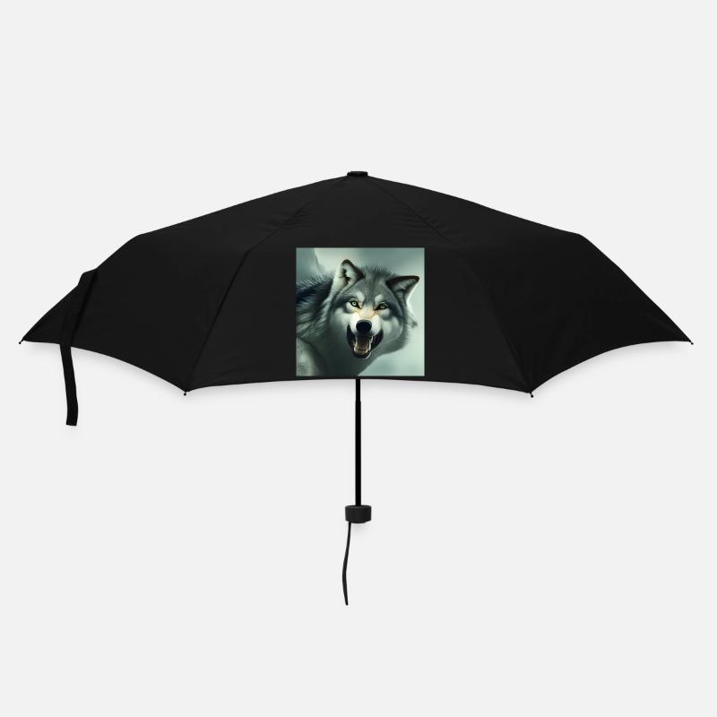 Loup en colère - Parapluie standard - noir