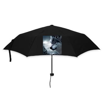 White wolf - Umbrella (small) - black - Front
