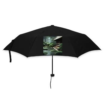 Japanese shrine - Umbrella (small) - black - Front
