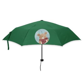 Ours doré sucré en hiver quand il neige - Parapluie standard - vert bouteille - Devant