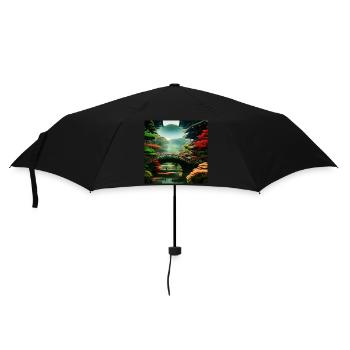 Wunderschöne japanische Natur - Regenschirm (klein) - Schwarz - Vorne