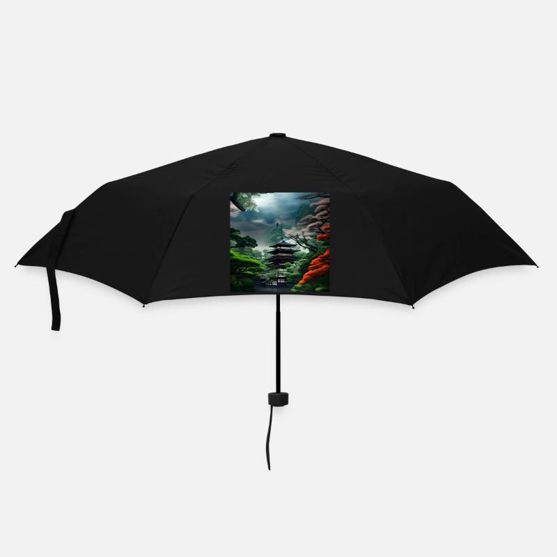 Japanische schöne Landschaft - Regenschirm (klein) - Schwarz