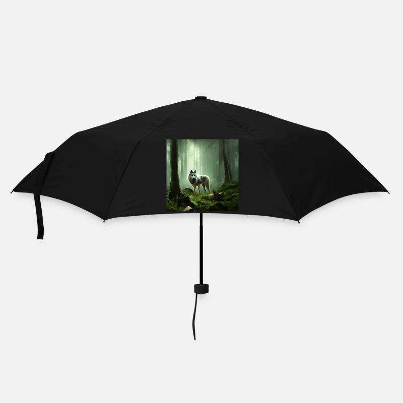 Wolf in the green forest - Umbrella (small) - black