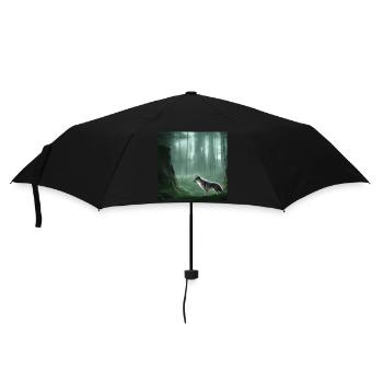White wolf in the forest - Umbrella (small) - black - Front